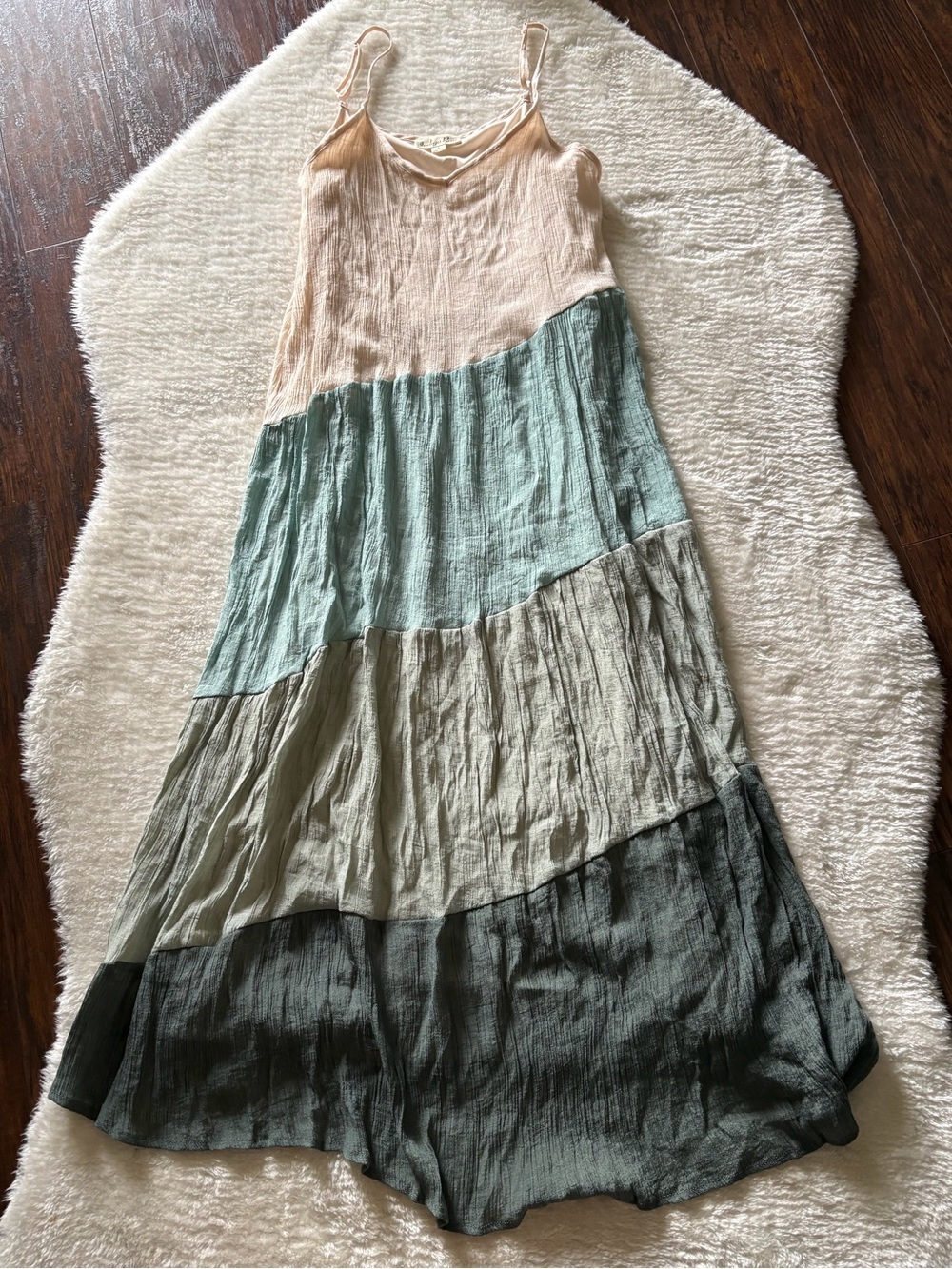 Indigo Rose Colorblock V-Neck Maxi Dress
